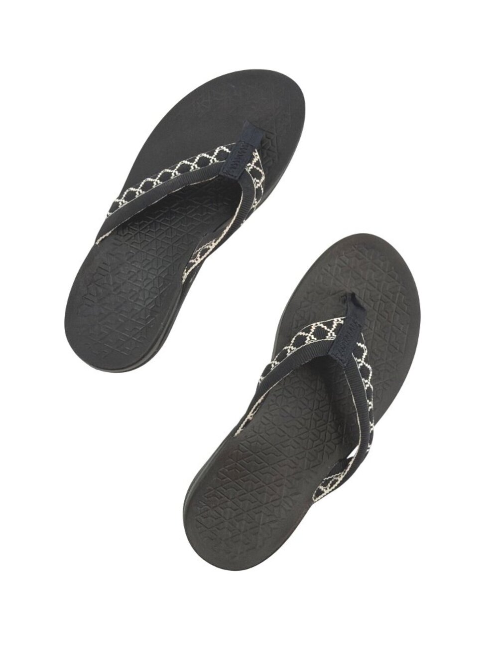 Chaco Womens 7 Flip-Flops Sandals Comfort EVA Sole Geometric Strap Black White